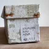 Set of 4 vintage azure blue crackled glass vases – ref. 7239