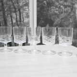 Series of 6 vintage walking glasses