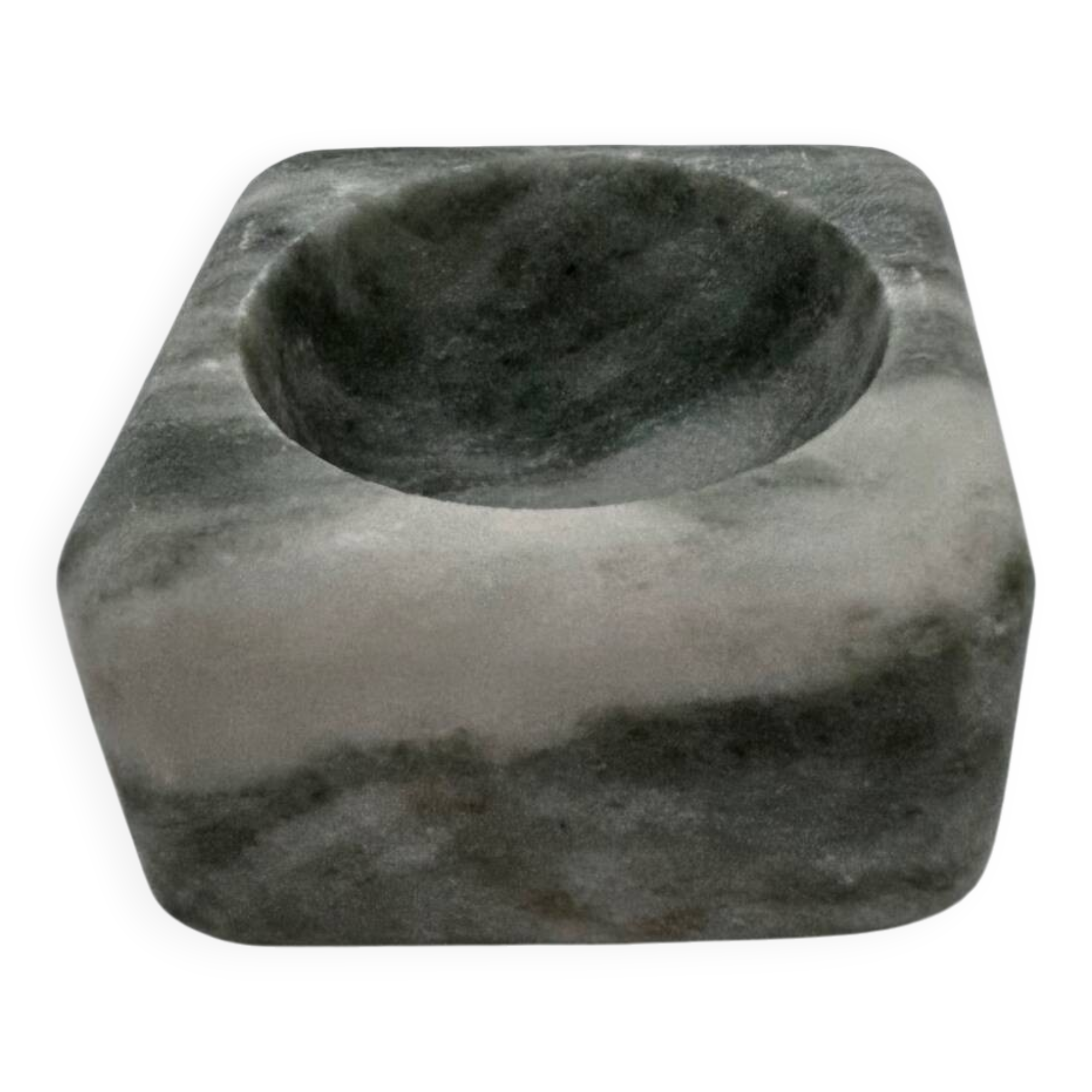 Green marble salt pot