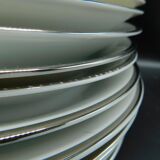 12 hollow plates Winterling Marktleuthen Bavaria White and silver