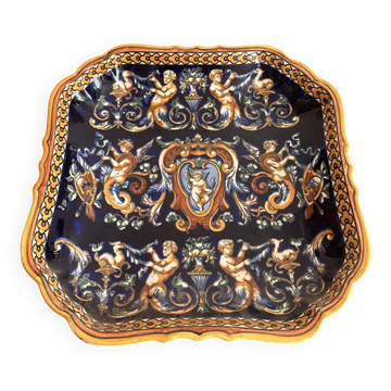 Assiette Plat Coupe Corbeille Faïence Gien Modèle Renaissance Ange Angelot