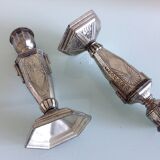 Pair of art deco style candle holders