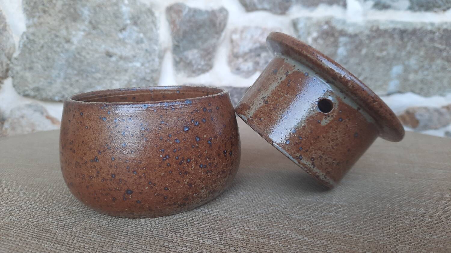 Stoneware butter dish