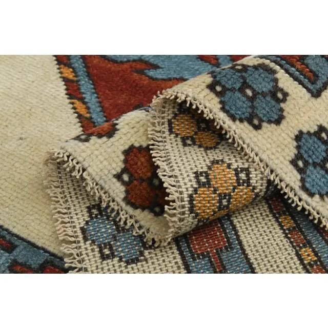 1970s Vintage Turkish Oushak Handmade Wool Cotton Beige Area Rug 158x326