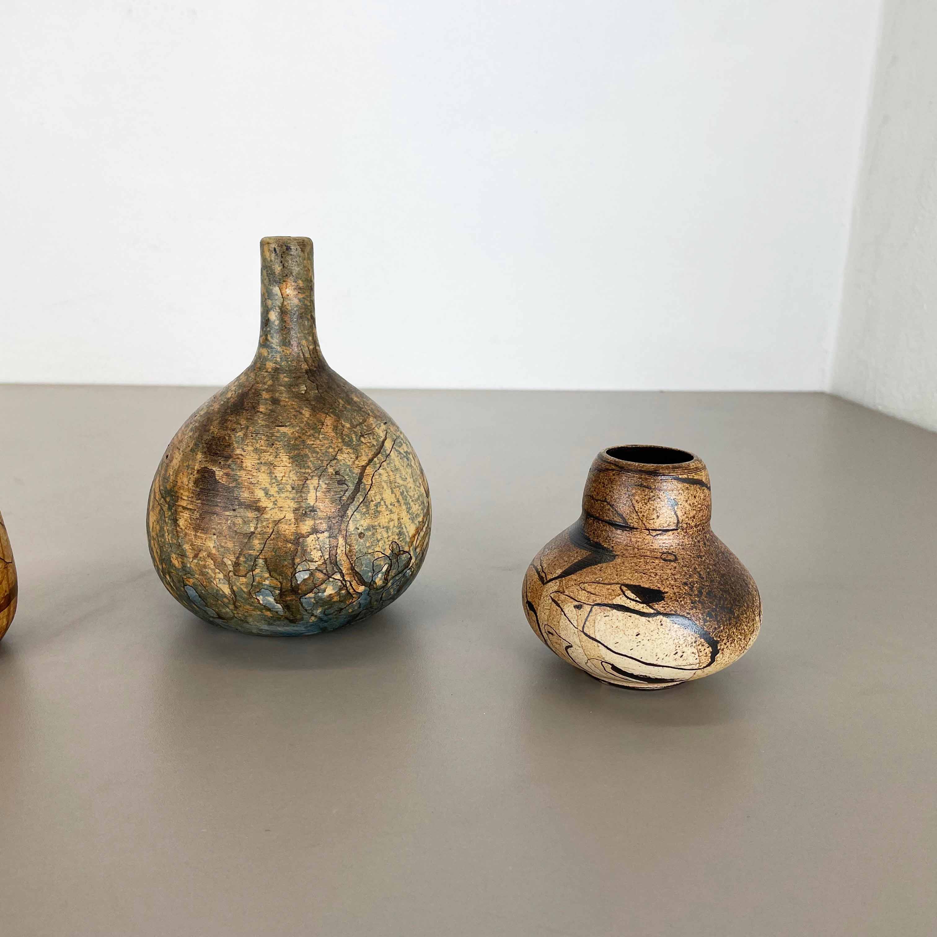 Set of 3 Studio Pottery Sculptural Objects Gerhard Liebenthron, Germany, 1970s