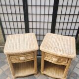Pair of wicker bedside tables