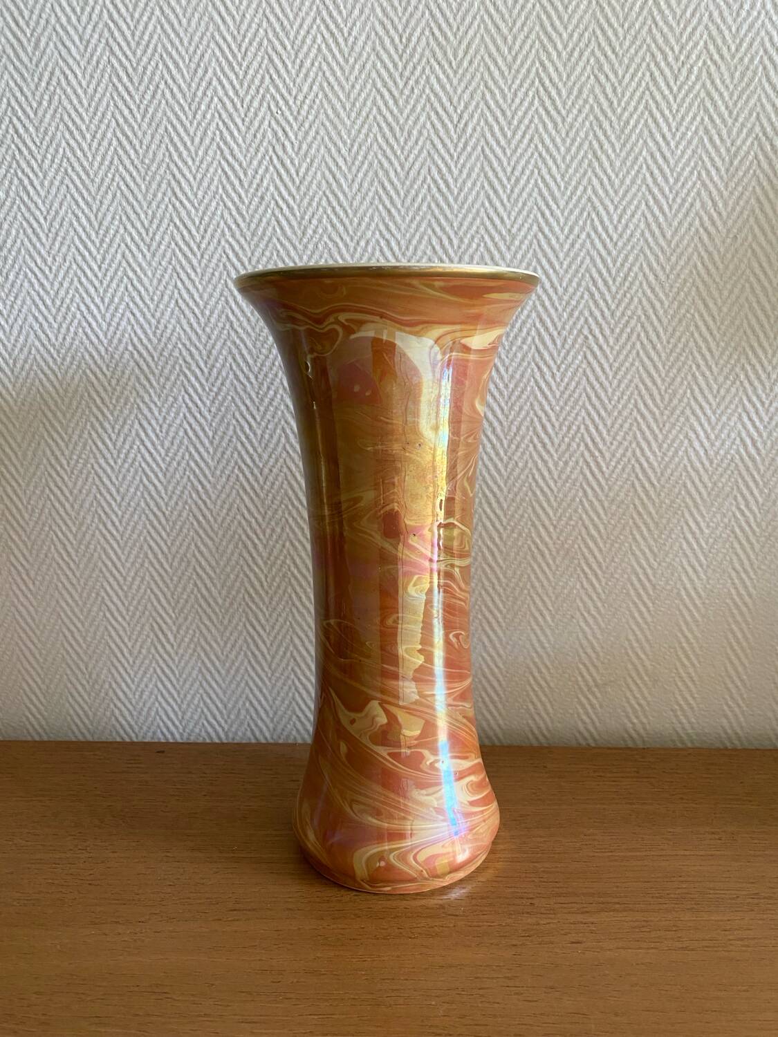 Hippolyte Boulnger marbled earthenware vase from Choisy-le-Roi