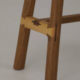 Contemporary handcrafted stool / end table in solid oak and ash wood