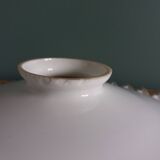 White opaline lampshade with transparent edge