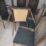 Set of 6 gilded brass chairs from the 1950s