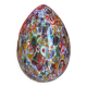 Lampe de table floral multicolor murano verre oeuf