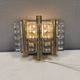 Old Swedish wall lamp, made of hard pressed glass, brass and metal 1960s