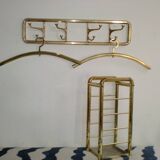 Art-deco france, wall coat rack + umbrella stand + clothes hangers 1940s 50