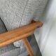 Gray fabric armchair type 300-190 by Polish designer H. Lis, 1960s