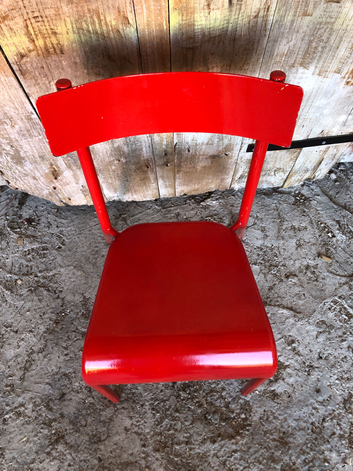 Metal red vintage chair