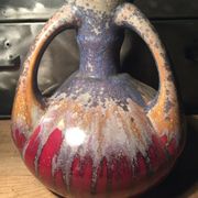 Vase in flamed sandstone with 3 handles Gustave de Bruyn earthenware Fives 1930