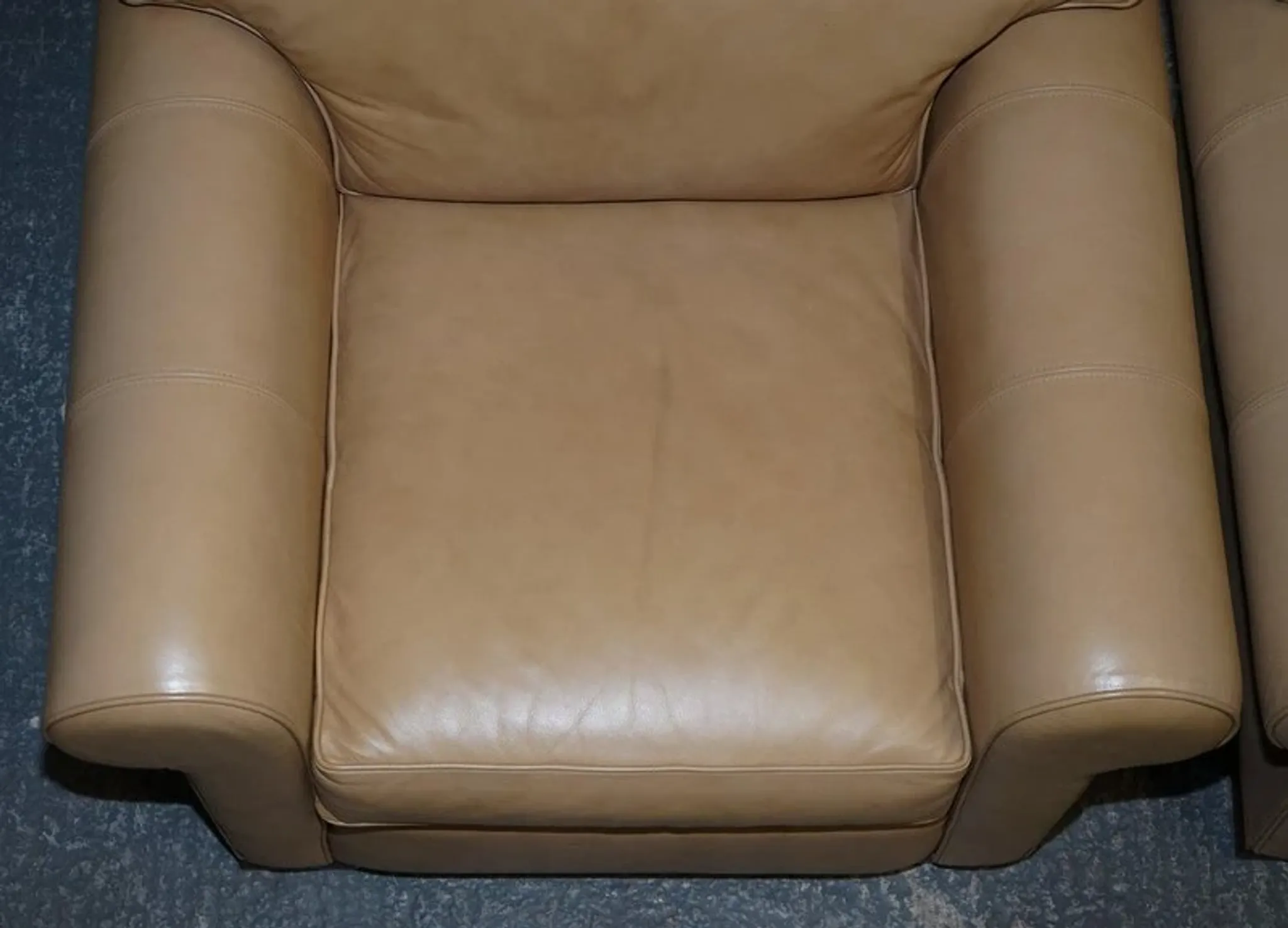 Brown Leather Latte Armchairs by Multi York England, Set of 2