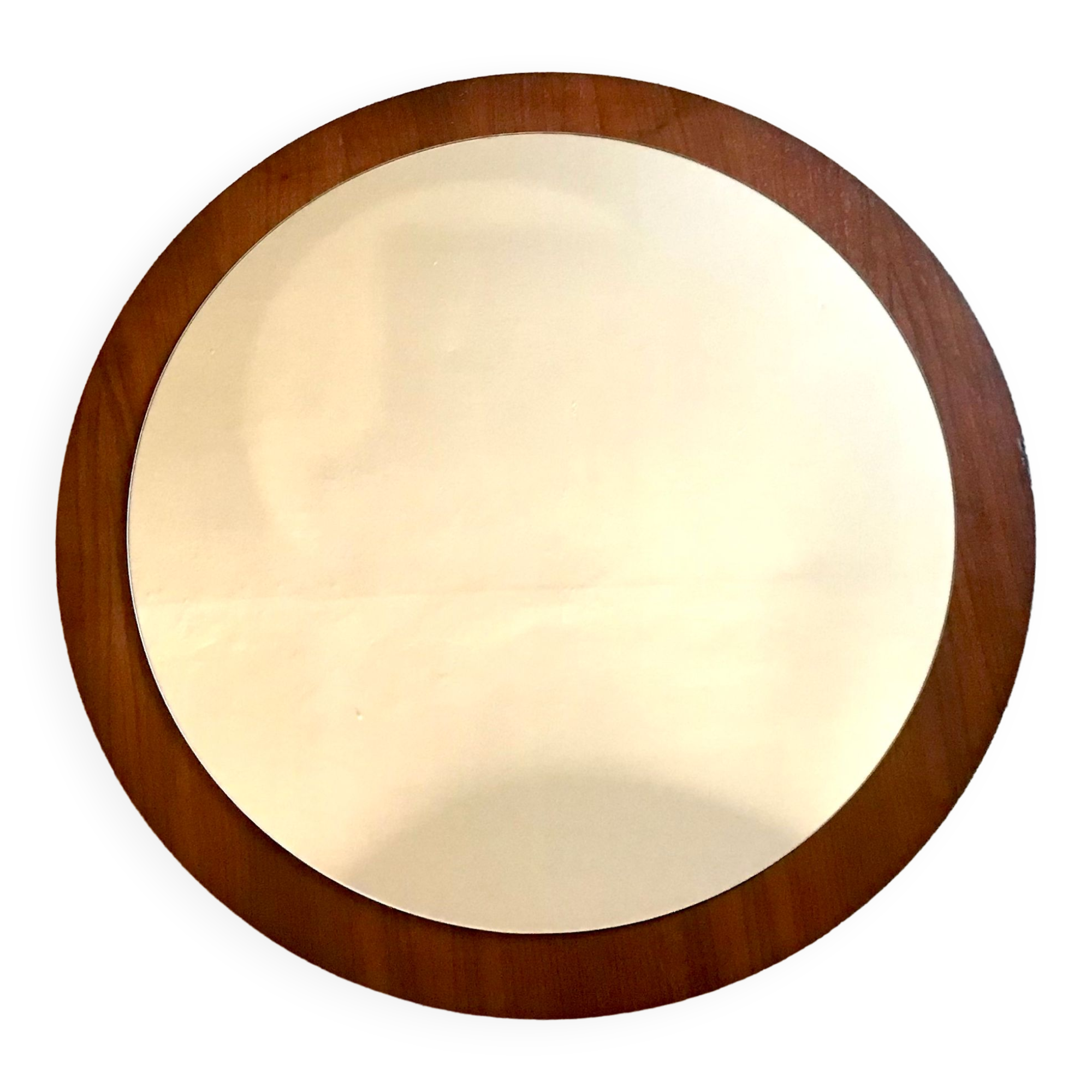 Vintage round mirror Scandi 1960-1980's teak