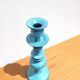 Turquoise blue metal baluster candle holder