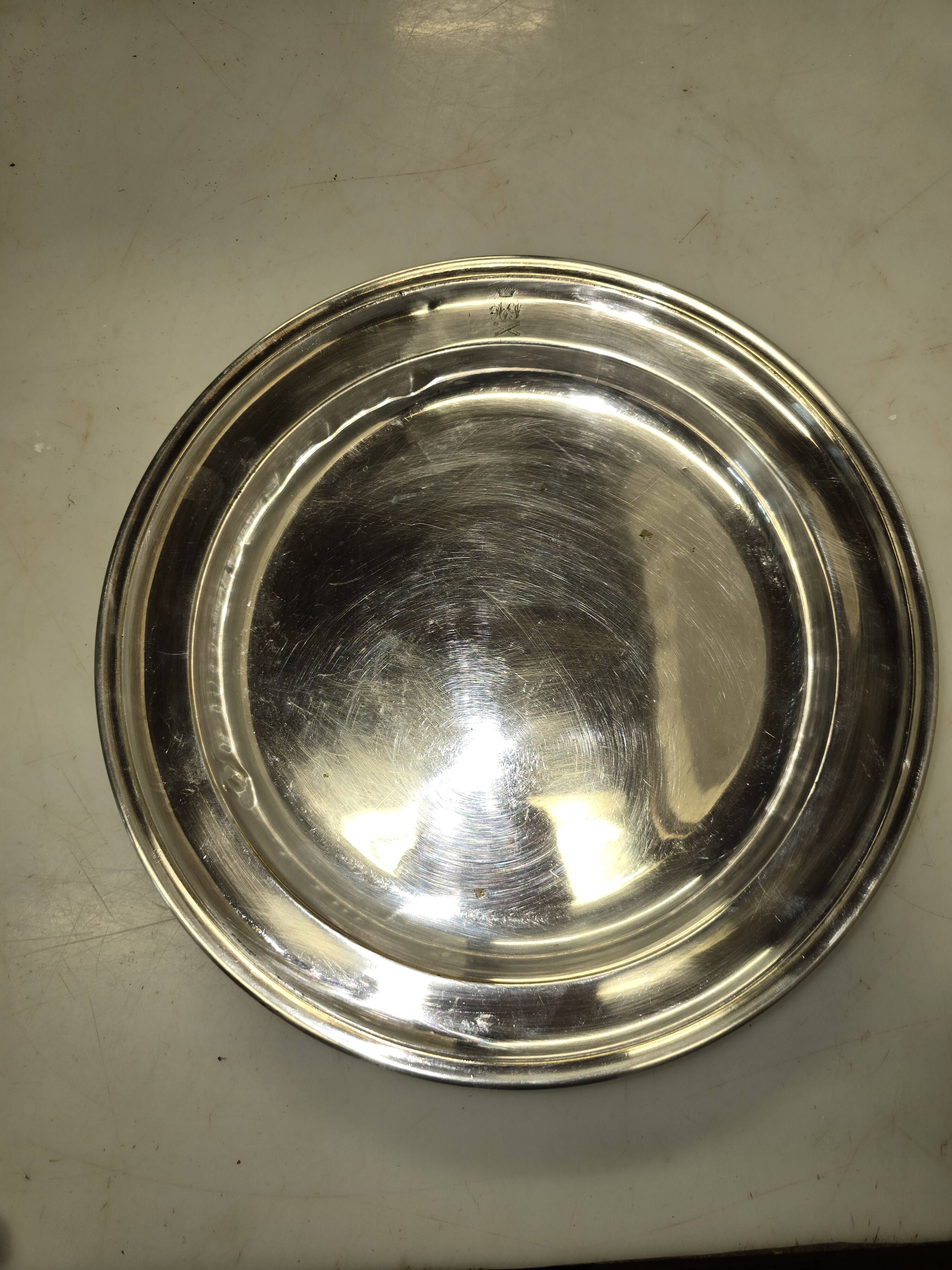 Old Christofle hollow dish in silver metal early 20th century