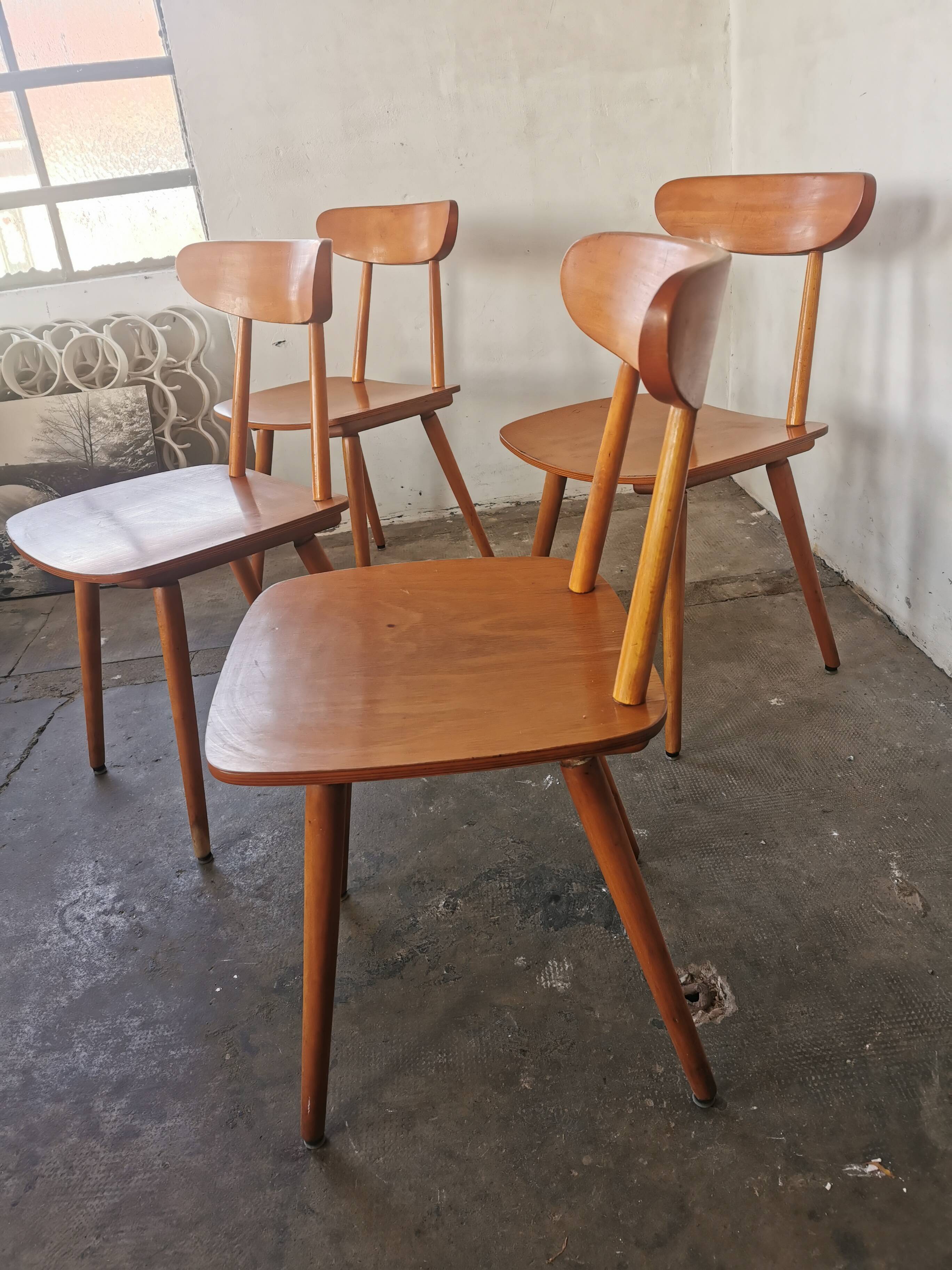 Set of 4 Hiller chairs, vintage 1960