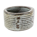 Ceramic jar in dark colours by Saxbo