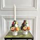 Pair of slip candle holders fruit/vegetable basket