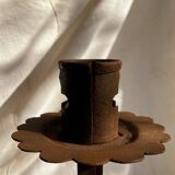 Pair of Antique French Wrought Iron Candlesticks