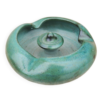 Vintage green ceramic ashtray by Jean Marais