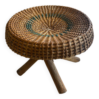 Rattan plant stand stool