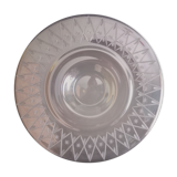 Oval centerpiece in smoked glass, art deco patterns