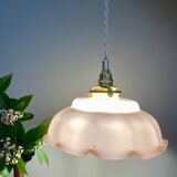 Vintage pendant lamp in pink opaline