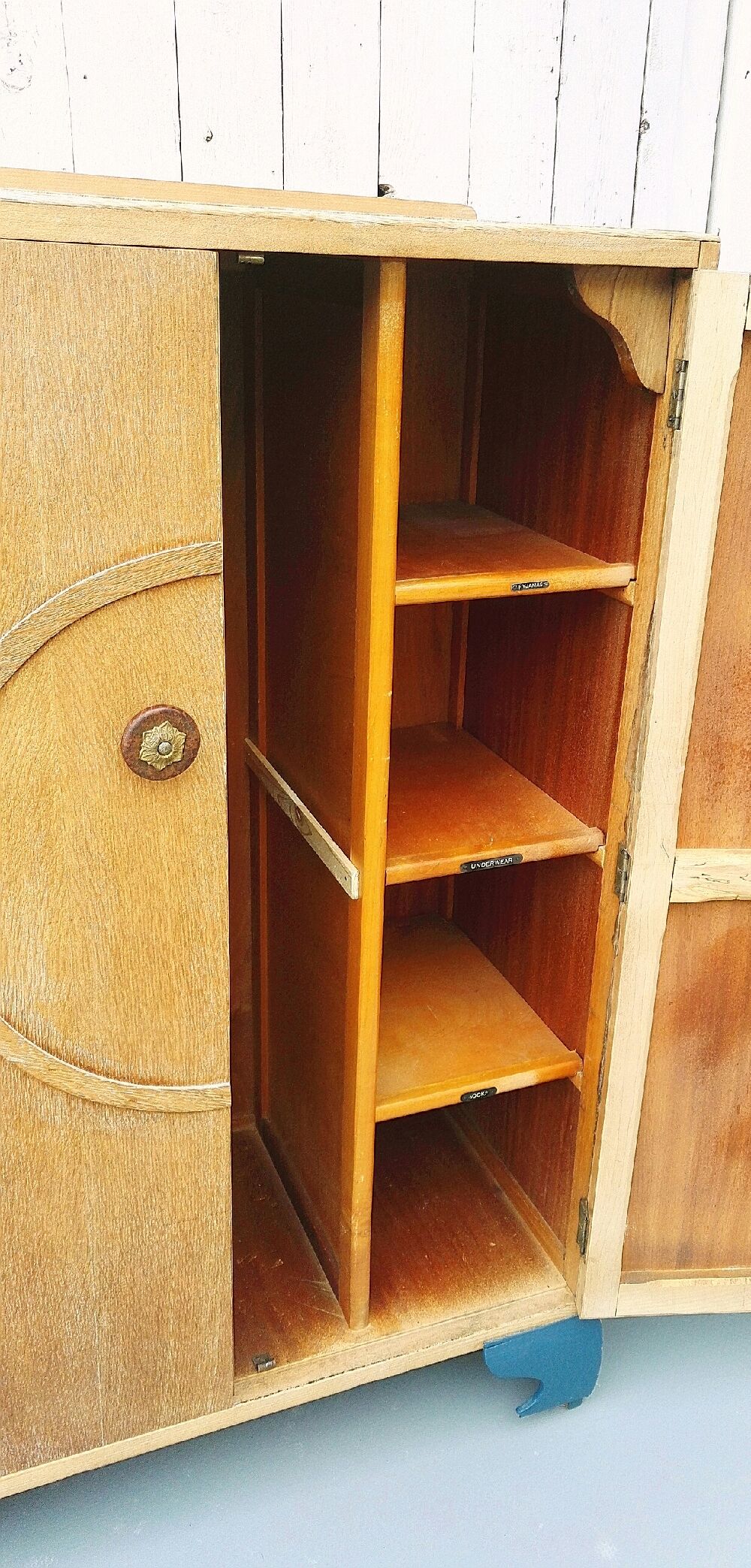 English wardrobe boarding art deco