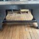 Industrial style dining table wood and metal