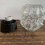 Diamond-point molded glass ceiling light, 1960