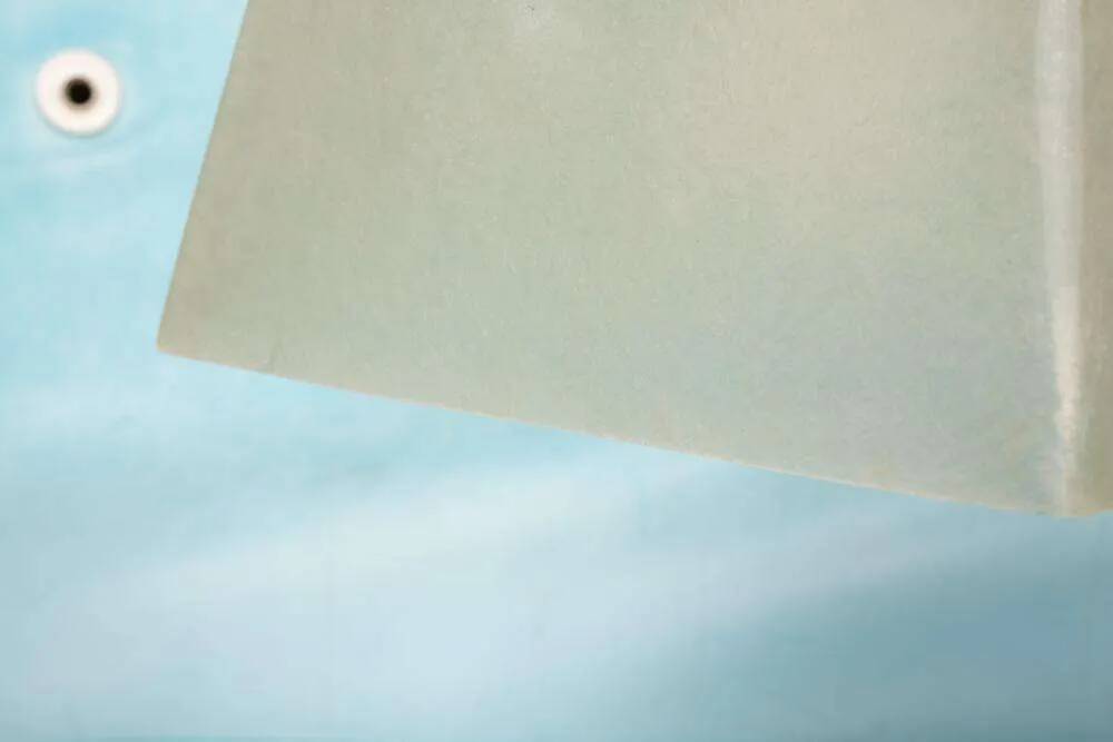 Vintage minimalist pendant lamp in fibreglass, Roche Babois