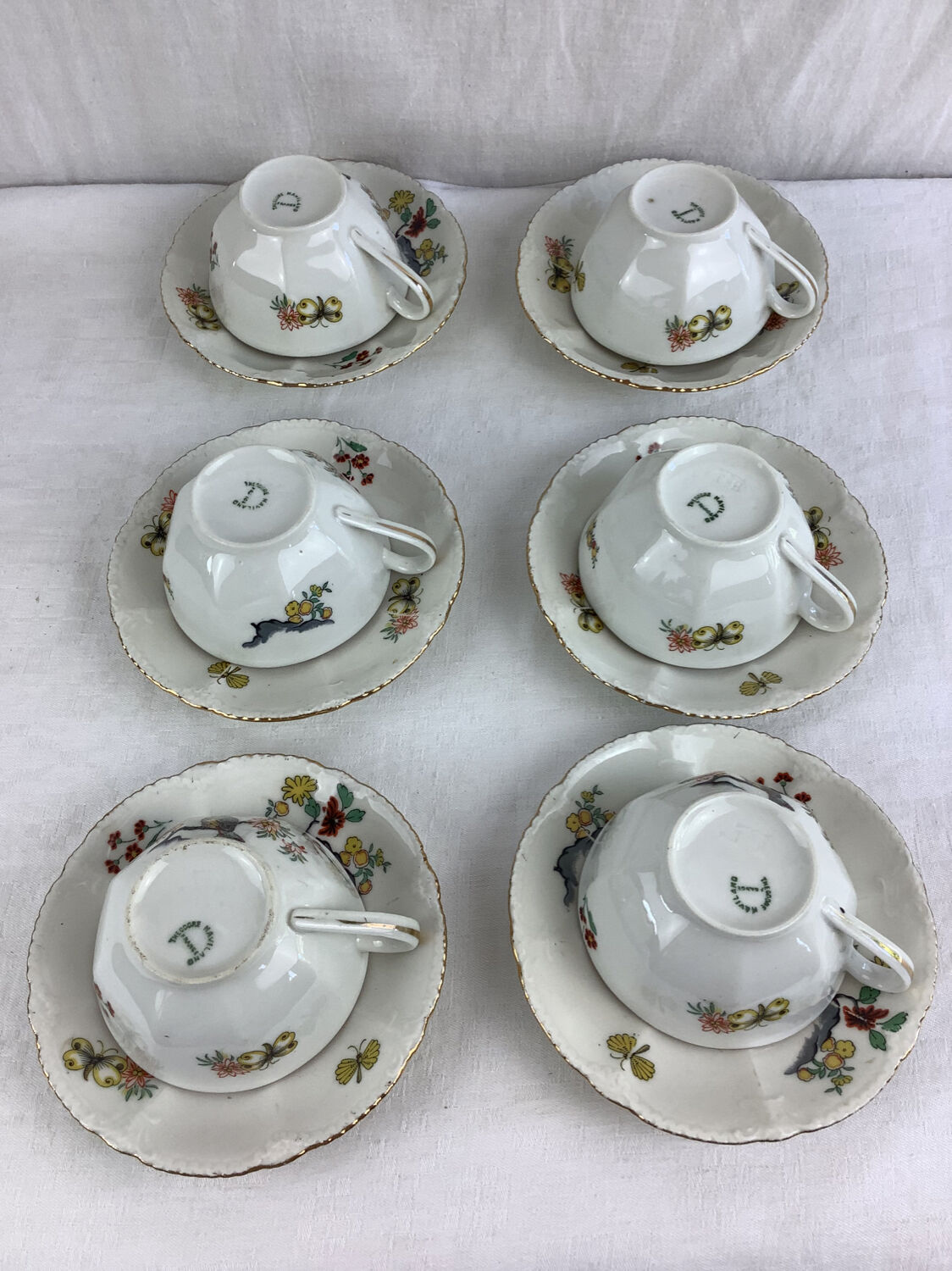 6 cups & saucers haviland made in france limoges
