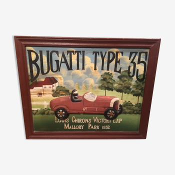 Panneau en relief en bois "Bugatti type 35" de country corner