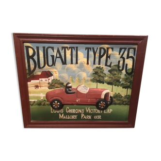 Panneau en relief en bois "Bugatti type 35" de country corner