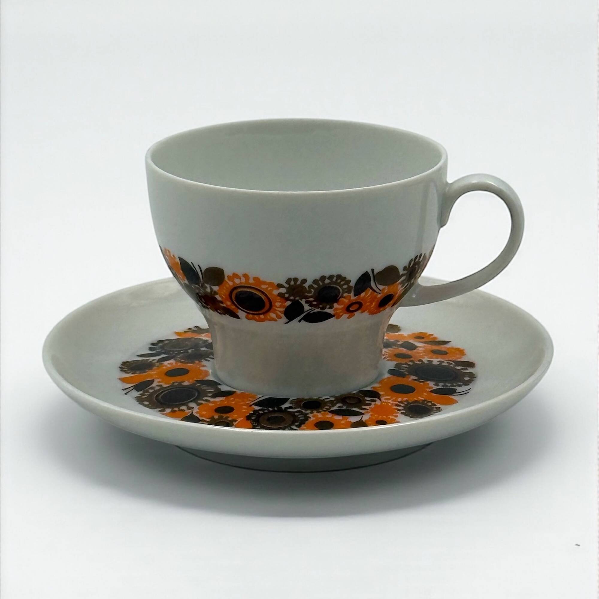 Service à café Thomas Rosenthal années 70 en porcelaine florale