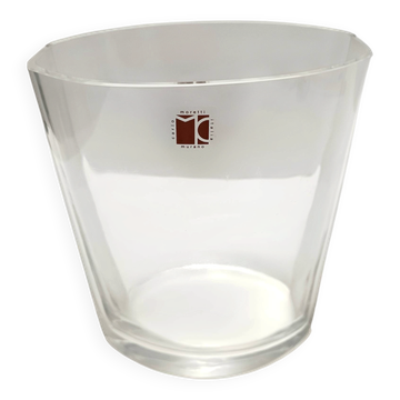Transparent Murano Glass Vase by Carlo Moretti, Signed and Labeled, Italy