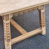 Renovated 19th-century Breton farmhouse dining table, extendable, in oak, 200-290 cm.