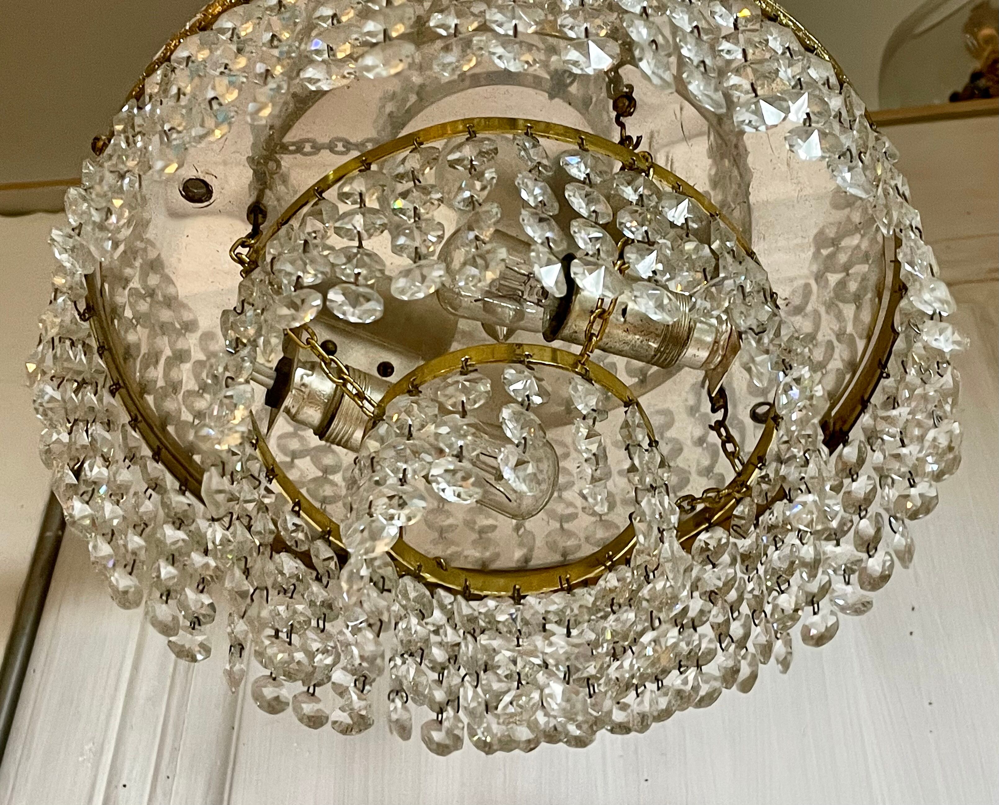Ceiling lamp crown brass with vintage tassels