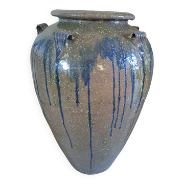 Grand pot en céramique ptmd jarre lisie natural blue