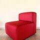 Pair of red striped armchairs from the 1980s