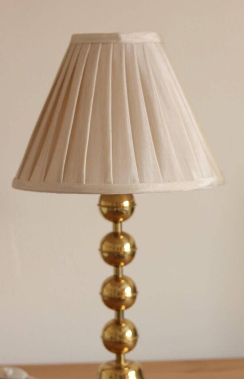 Pair of Vintage Swedish Table Lamps in Polished Brass, Signed Aneta