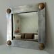 Vintage folk art mirror in cast aluminum and solid brass 60s/70s 50*50 cm