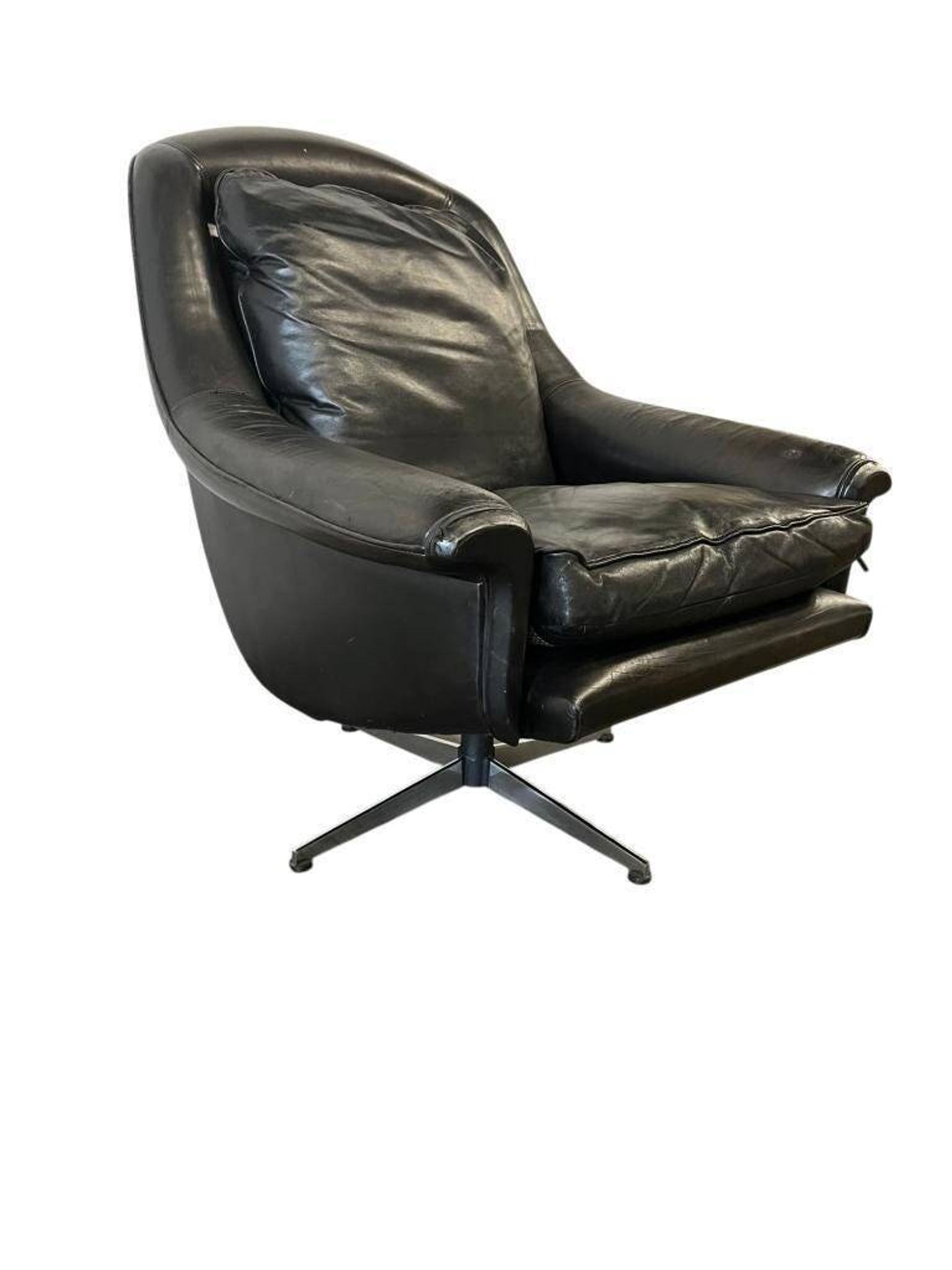 Vintage black Danish armchair / single armchair / ESA lounge chair