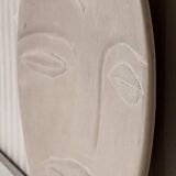 Plate "head with mask" natural stone hand carved