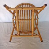 Vintage bamboo children's armchair and cushion